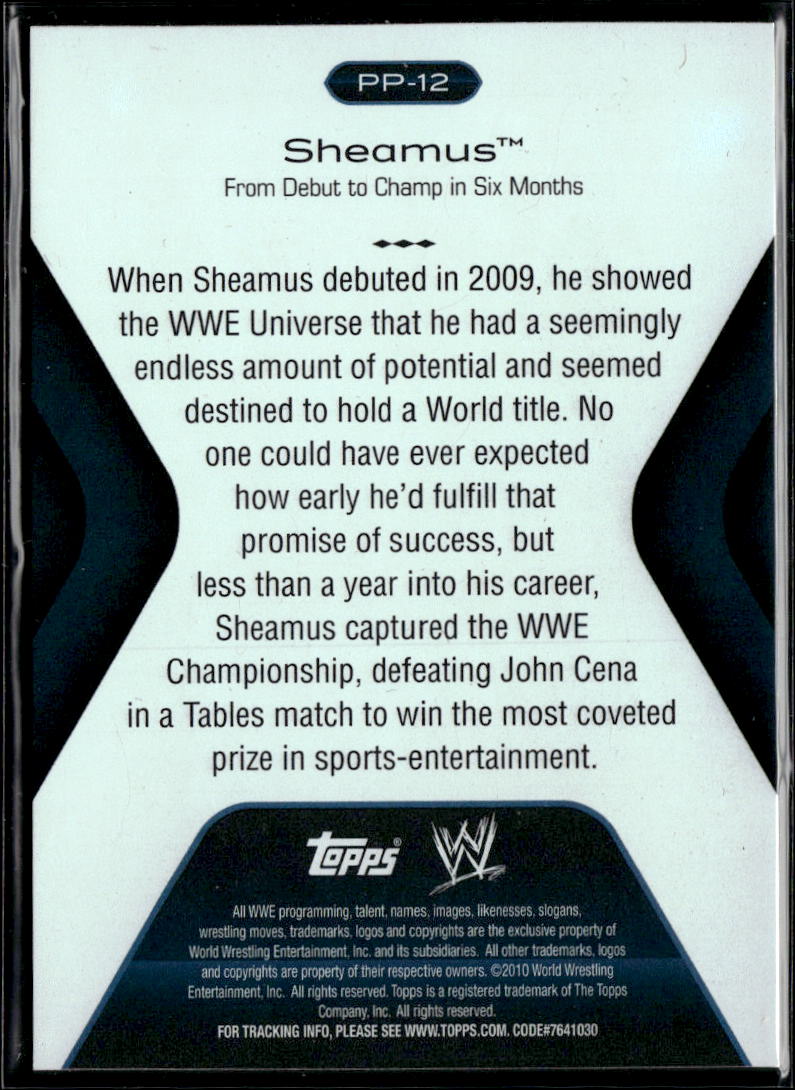 Sheamus 2010 Topps WWE Platinum Performance #PP-12