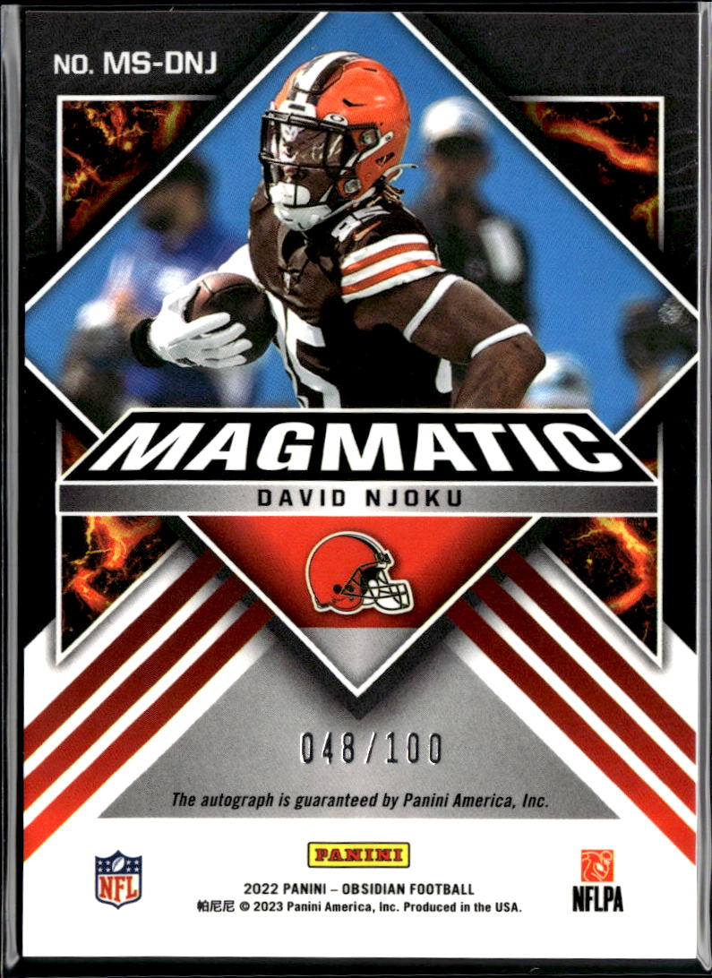 David Njoku 2023 Obsidian Magmatic Auto Autograph 48/100 Cleveland Browns