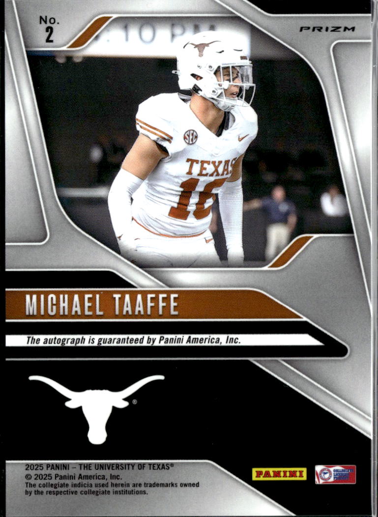 Michael Taaffe 2025 Panini Prizm NIL Auto Autograph Silver Texas Longhorns