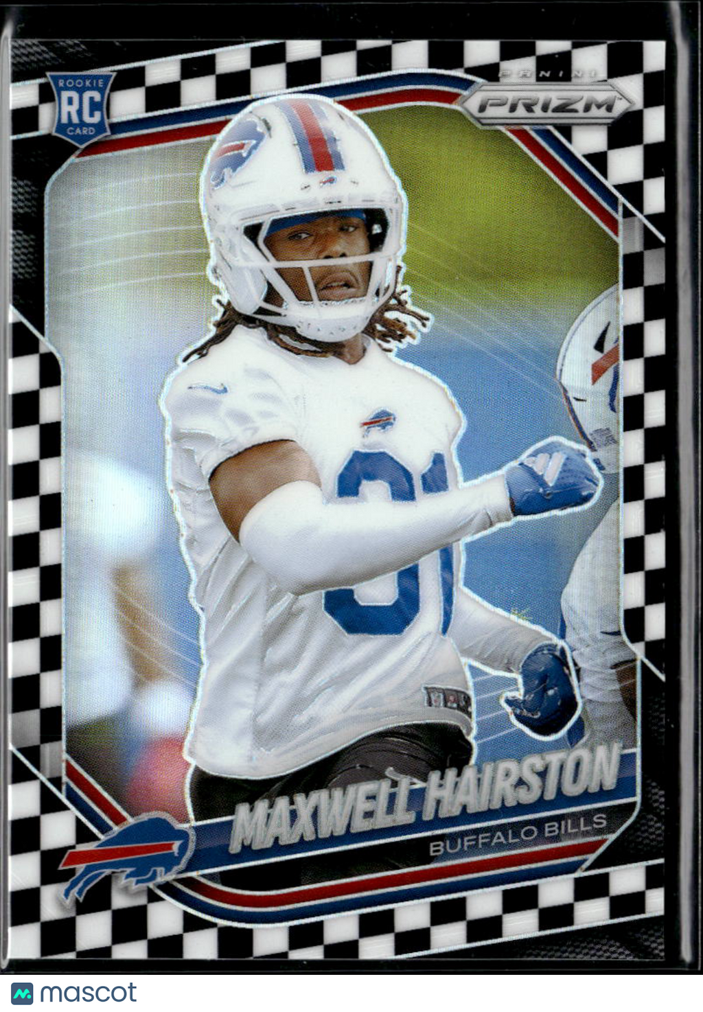 Maxwell Hairston 2025 Prizm Black White Checkerboard SSP Rookie RC Buffalo Bills