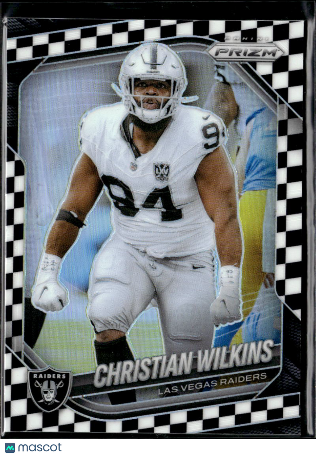 Christian Wilkins 2025 Prizm Black White Checkerboard SSP Las Vegas Raiders