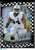 Christian Wilkins 2025 Prizm Black White Checkerboard SSP Las Vegas Raiders