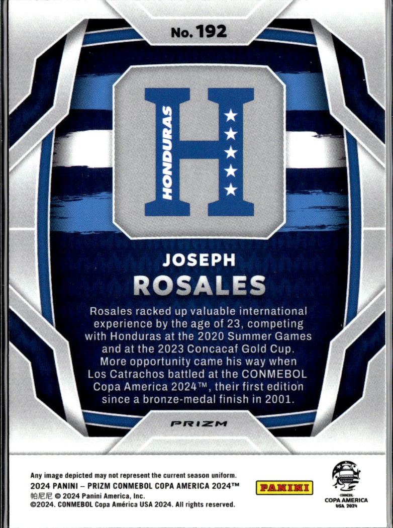 Joseph Rosales 2024 Prizm Copa America RC Tiger Stripe Prizm SSP Honduras