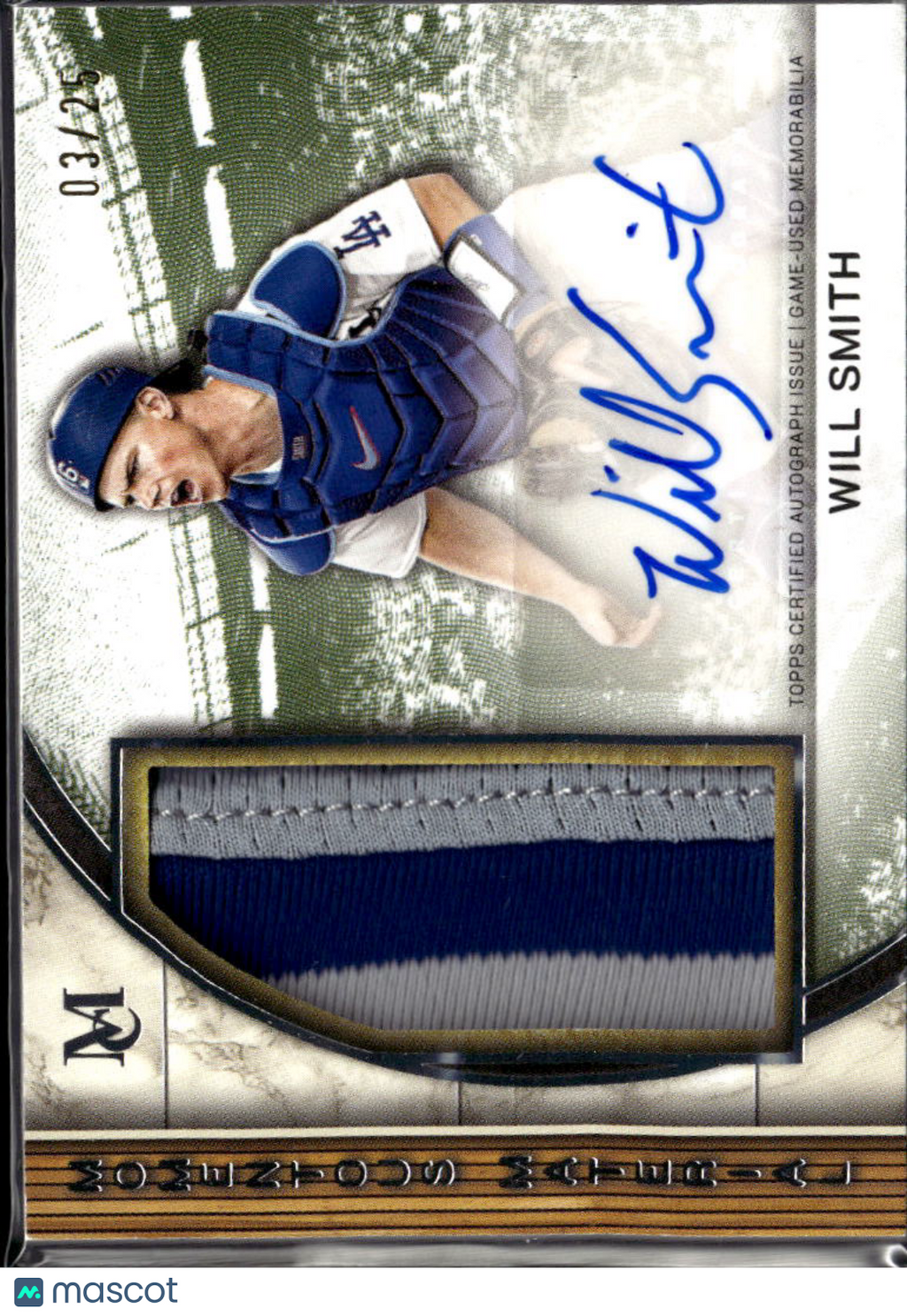 Will Smith 2025 Topps Museum Collection Auto Autograph Patch 3/25 LA Dodgers