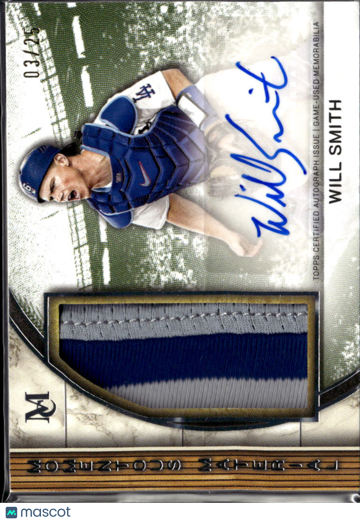 Will Smith 2025 Topps Museum Collection Auto Autograph Patch 3/25 LA Dodgers