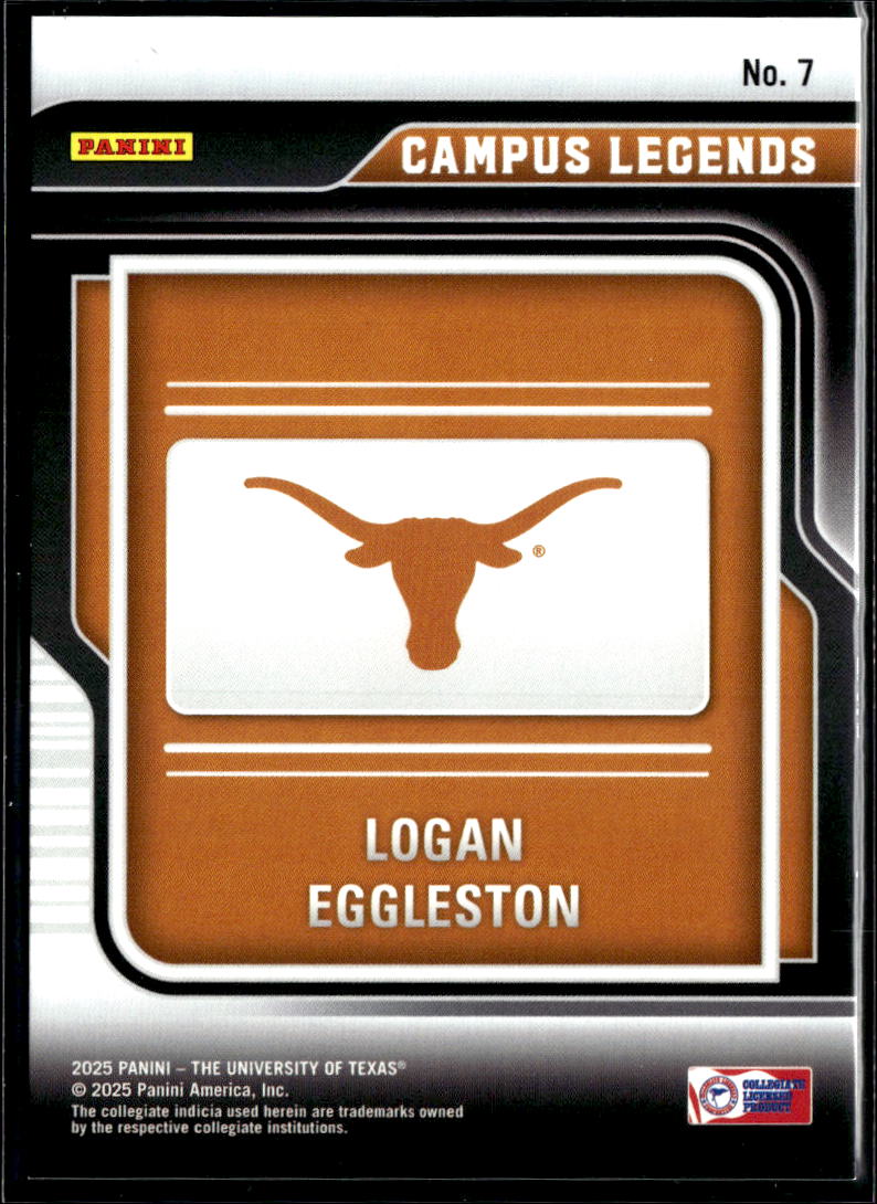 Logan Eggleston 2025  Contenders Campus Legends Blue 1/25 Texas Longhorns