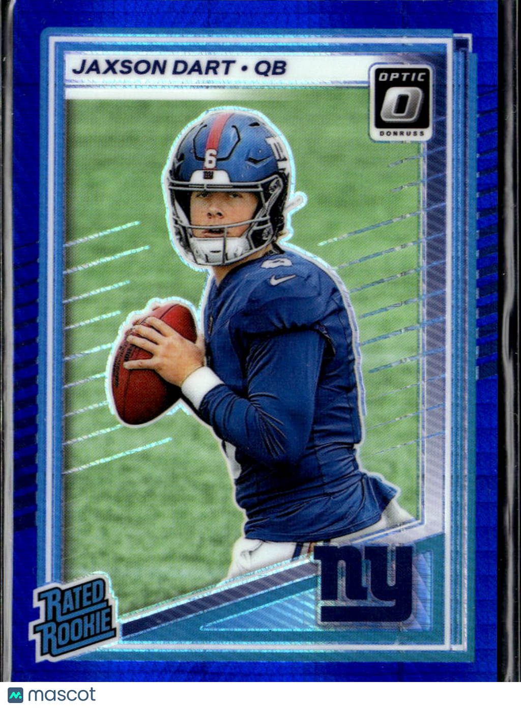 Jaxson Dart 2025 Optic Rated Rookie Blue Hyper Prizm RC #273 New York Giants