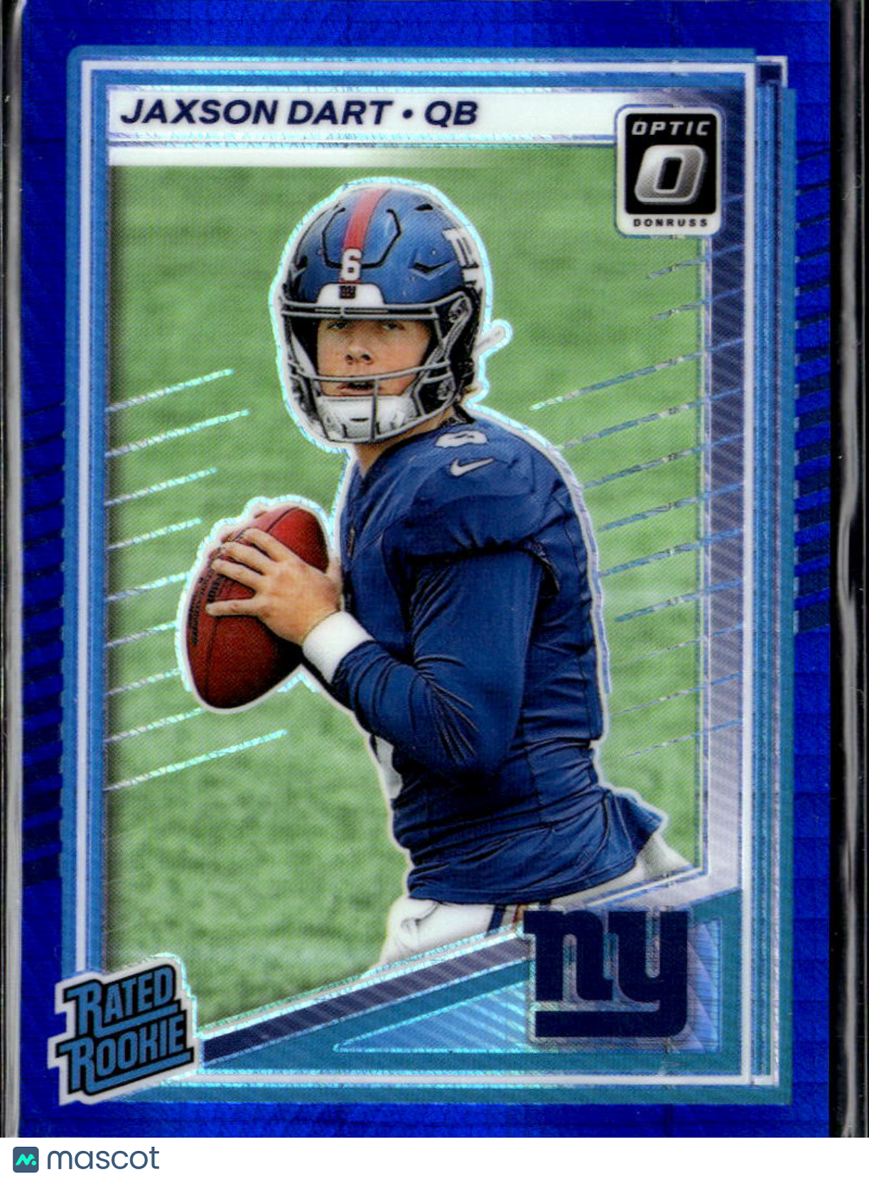 Jaxson Dart 2025 Optic Rated Rookie Blue Hyper Prizm RC #273 New York Giants