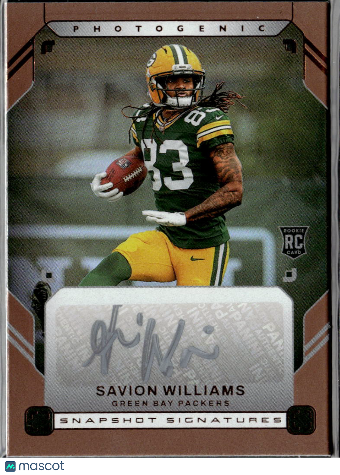 Savion Williams 2025 Photogenic Snapshot Auto Autograph RC Green Bay Packers