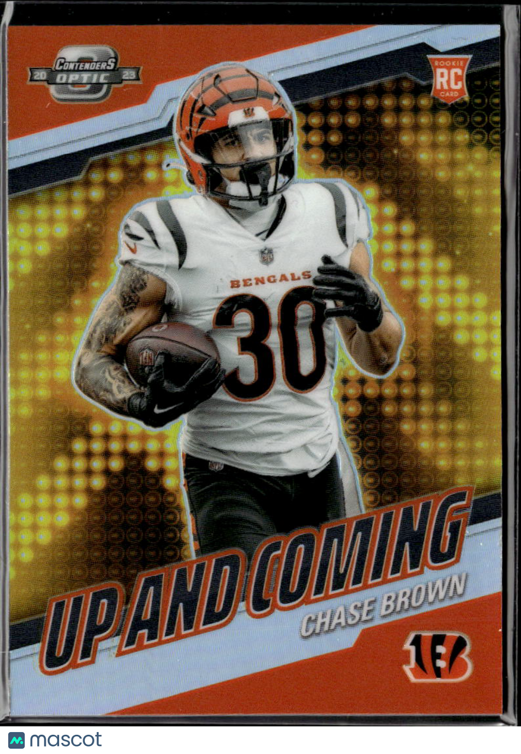 Chase Brown 2023 Contenders Optic Up and Coming CASE HIT RC Cincinnati Bengals