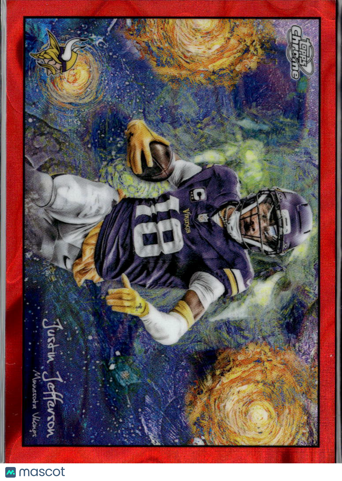 Justin Jefferson 2025 Topps Chrome Cosmic Starry Night RED Refractor 5/5 Vikings