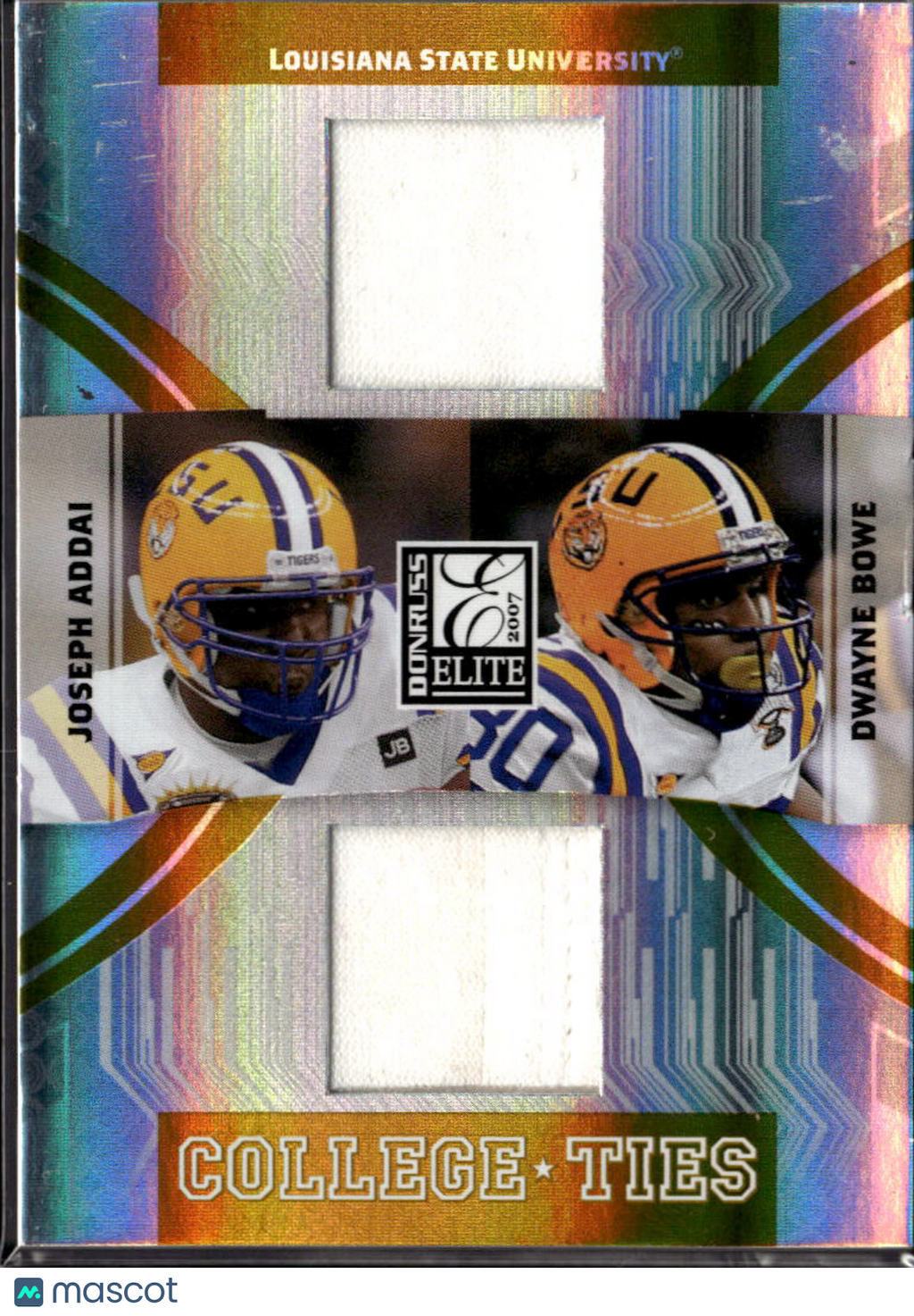 Joseph Addai / Dwayne Bowe 2007 Donruss Elite College Game Worn Patch LSU 9/250