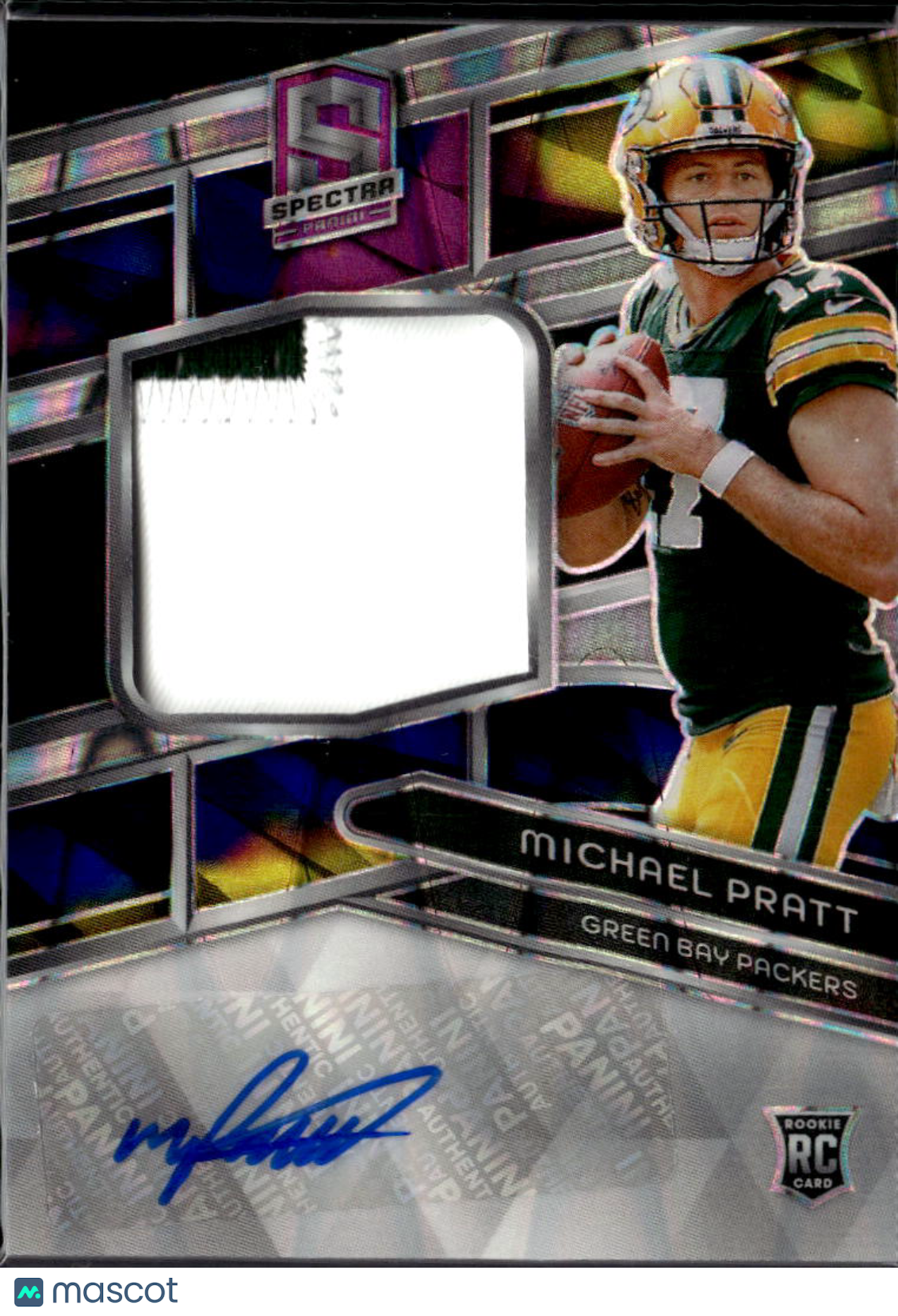 Michael Pratt 2024 Spectra Auto Autograph Patch RC 13/70 Green Bay Packers