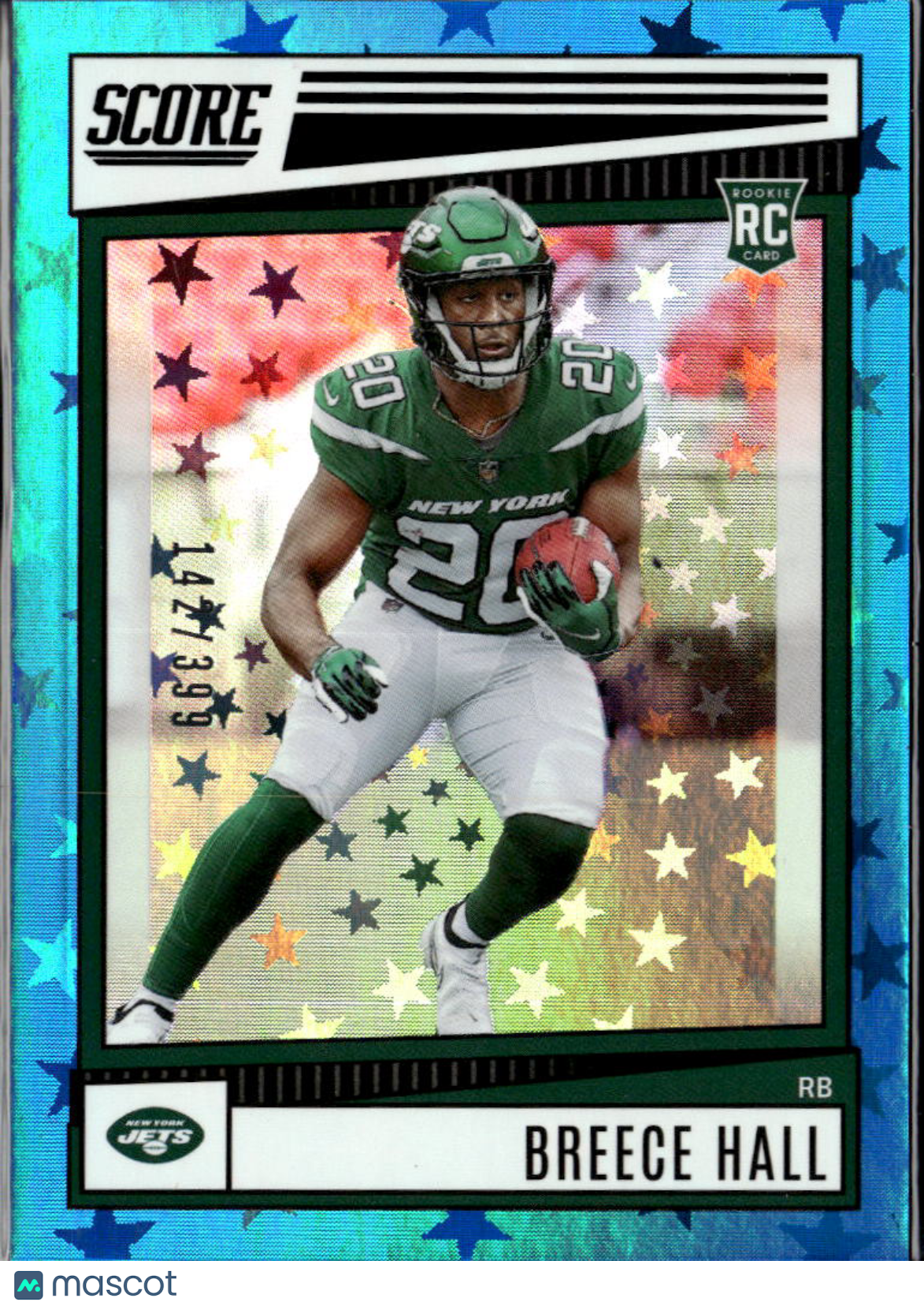 Breece Hall 2022 Score RC Blue Stars Rookie 142/399 New York Jets