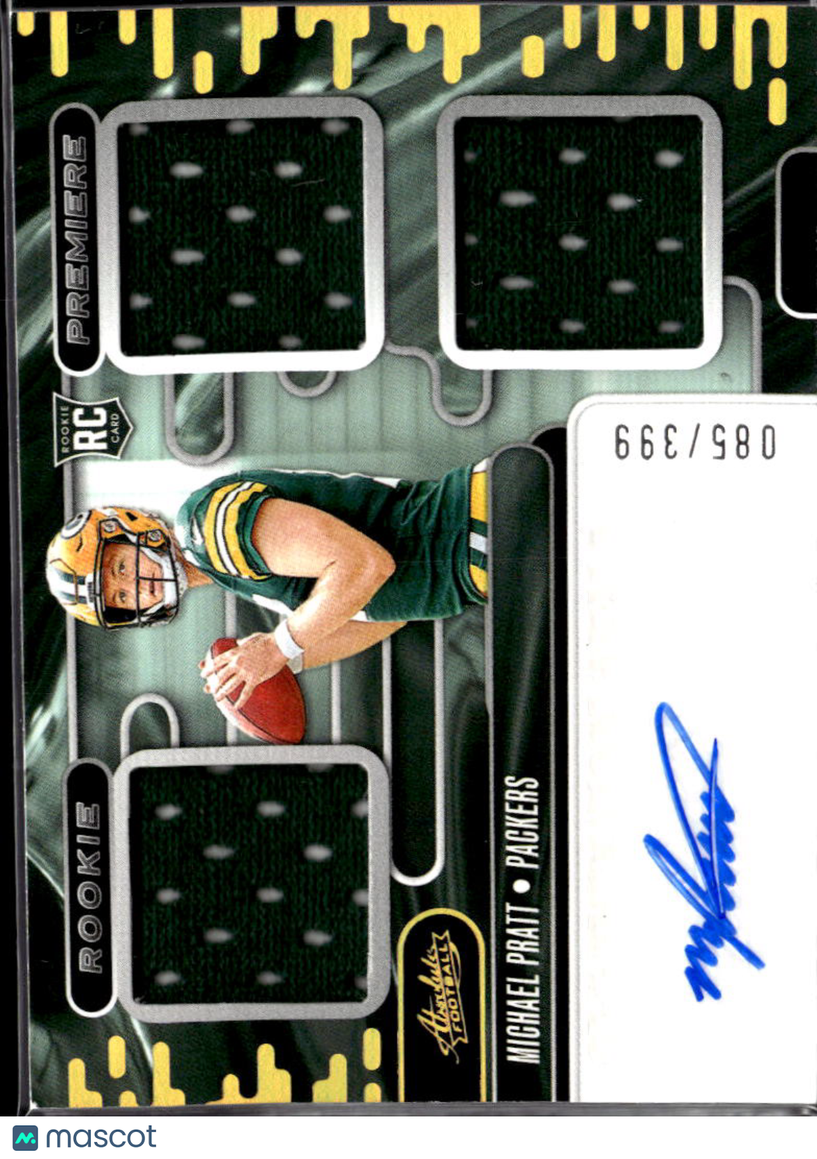 Michael Pratt 2024 Absolute Auto Autograph Patch RC 85/399 Green Bay Packers