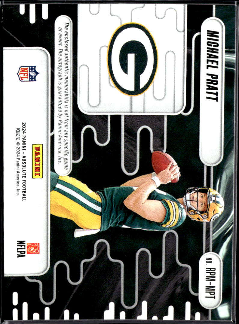 Michael Pratt 2024 Absolute Auto Autograph Patch RC 85/399 Green Bay Packers