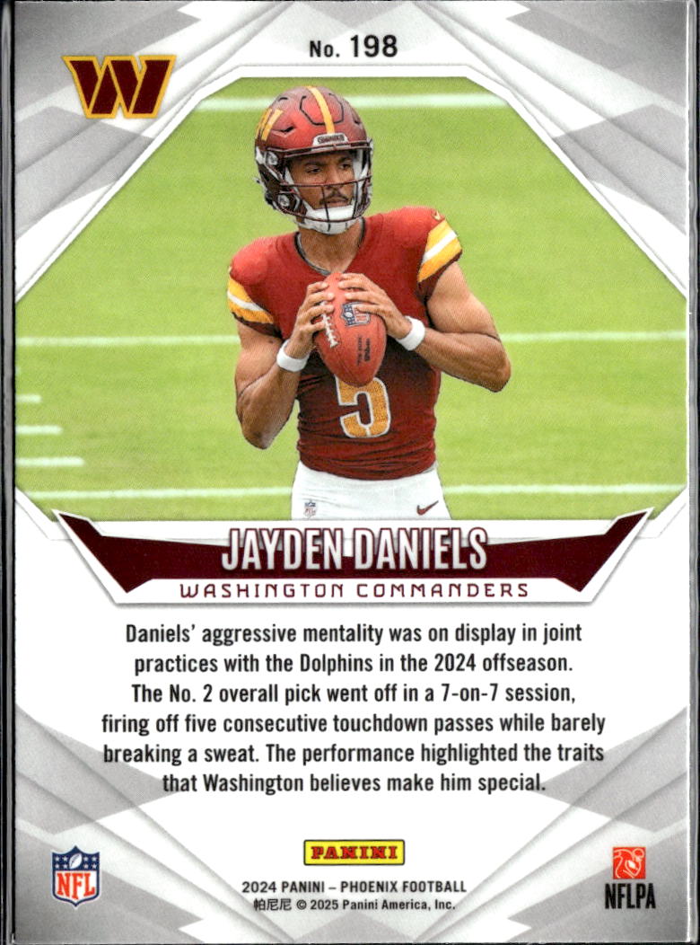 Jayden Daniels 2024 Phoenix Hyper Prizm Rookie RC Washington Commanders