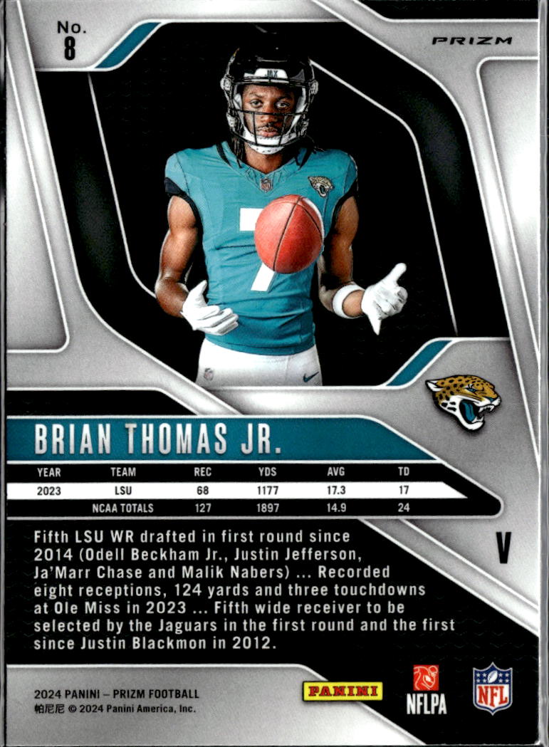 Brian Thomas Jr. 2024 Prizm Variation Disco Prizm Rookie RC Jacksonville Jaguars