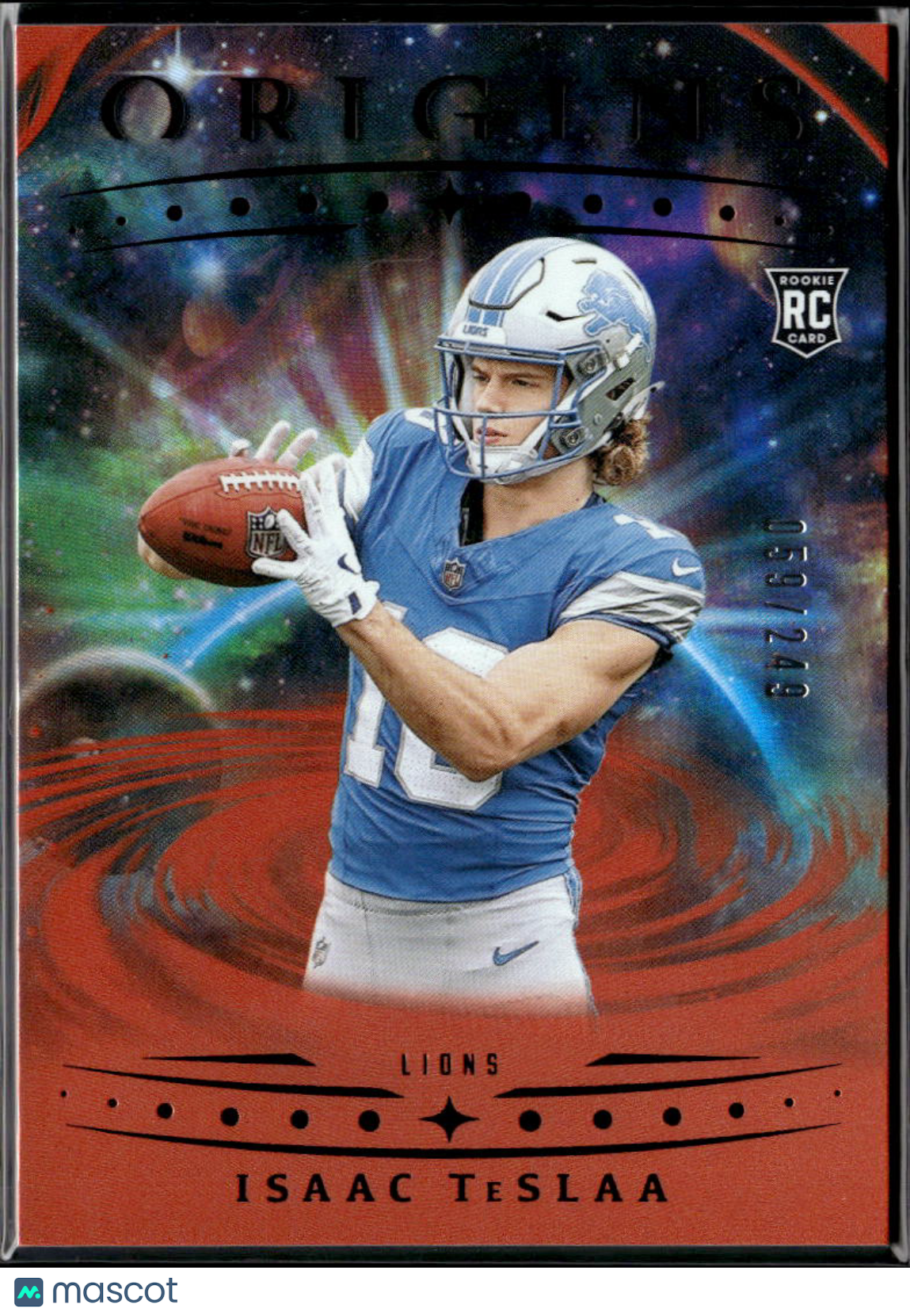 Isaac TeSlaa 2025 Origins Orange Rookie RC 59/249 Detroit Lions