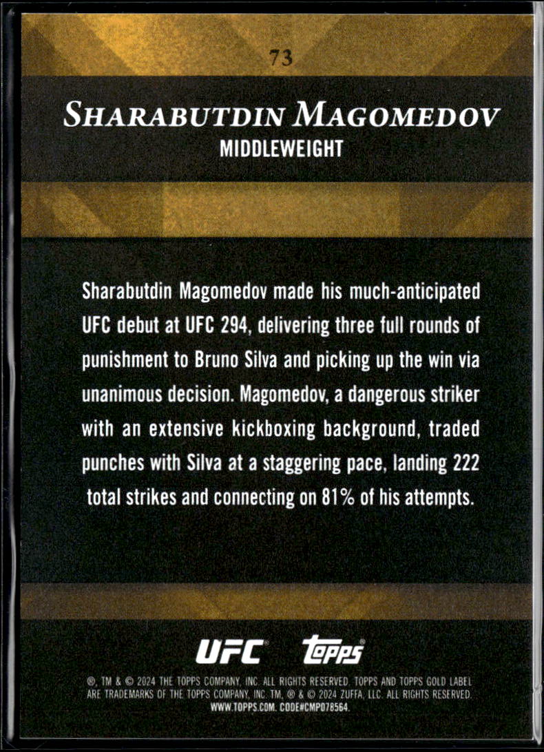 Sharabutdin Magomedov 2024 Topps Gold Label UFC Red Rookie RC 25/25