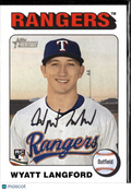 Wyatt Langford 2024 Topps Heritage White SSP Rookie RC Texas Rangers