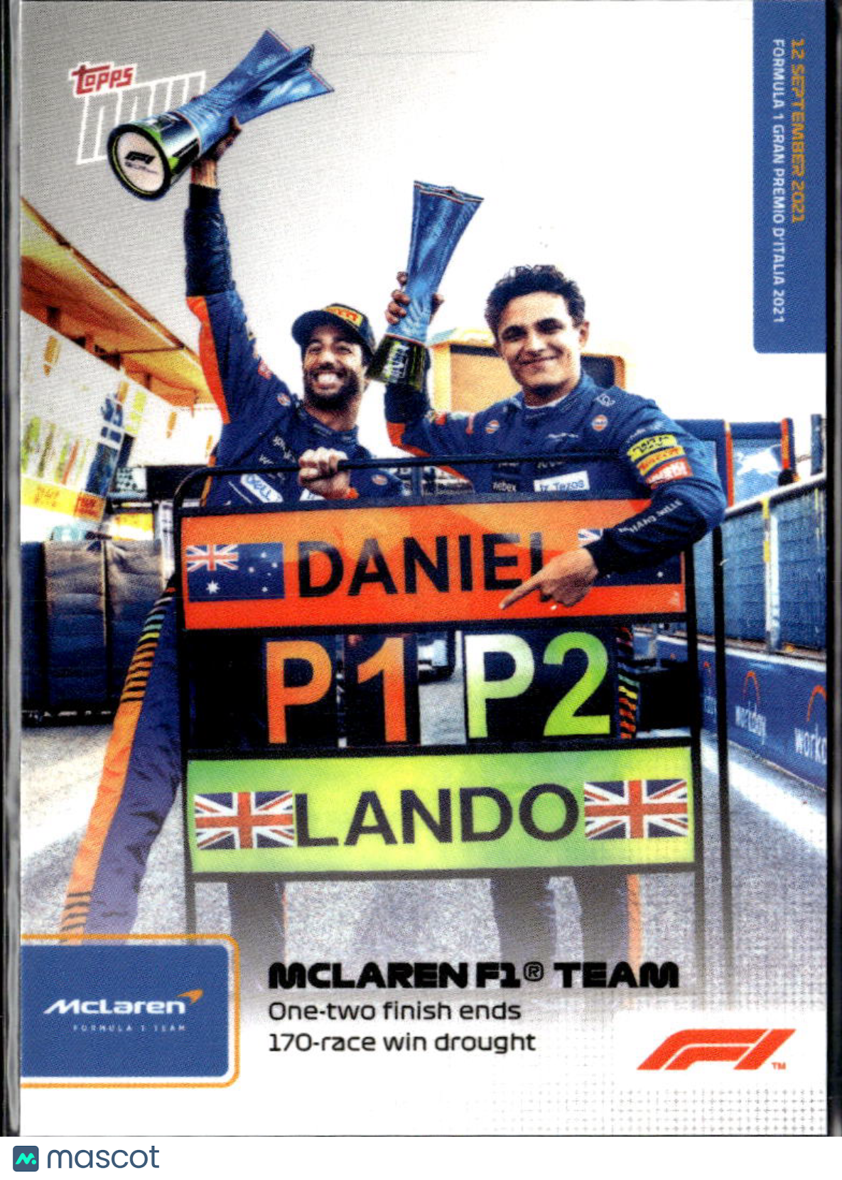 Daniel Ricciardo Lando Norris 2021 Topps Now Formula 1 McLaren #052