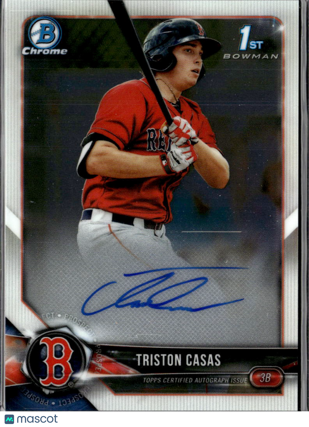 Triston Casas 2018 Bowman Chrome Auto Refractor Boston Red Sox
