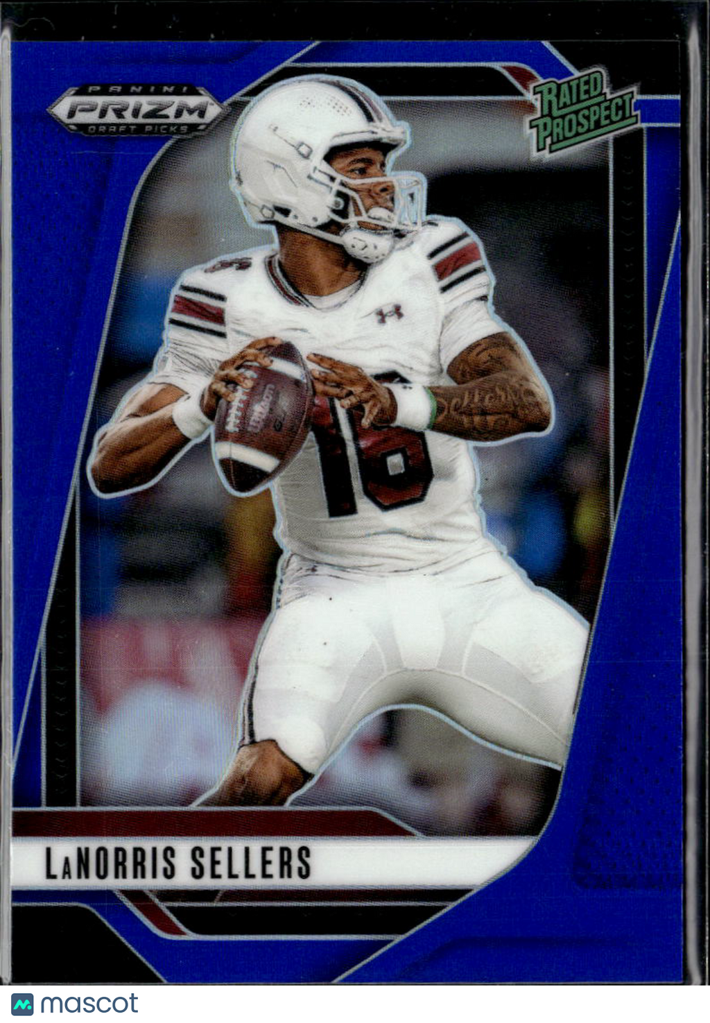 LaNorris Sellers 2025 Prizm Draft Picks Blue Prizm Rookie RC /249 South Carolina