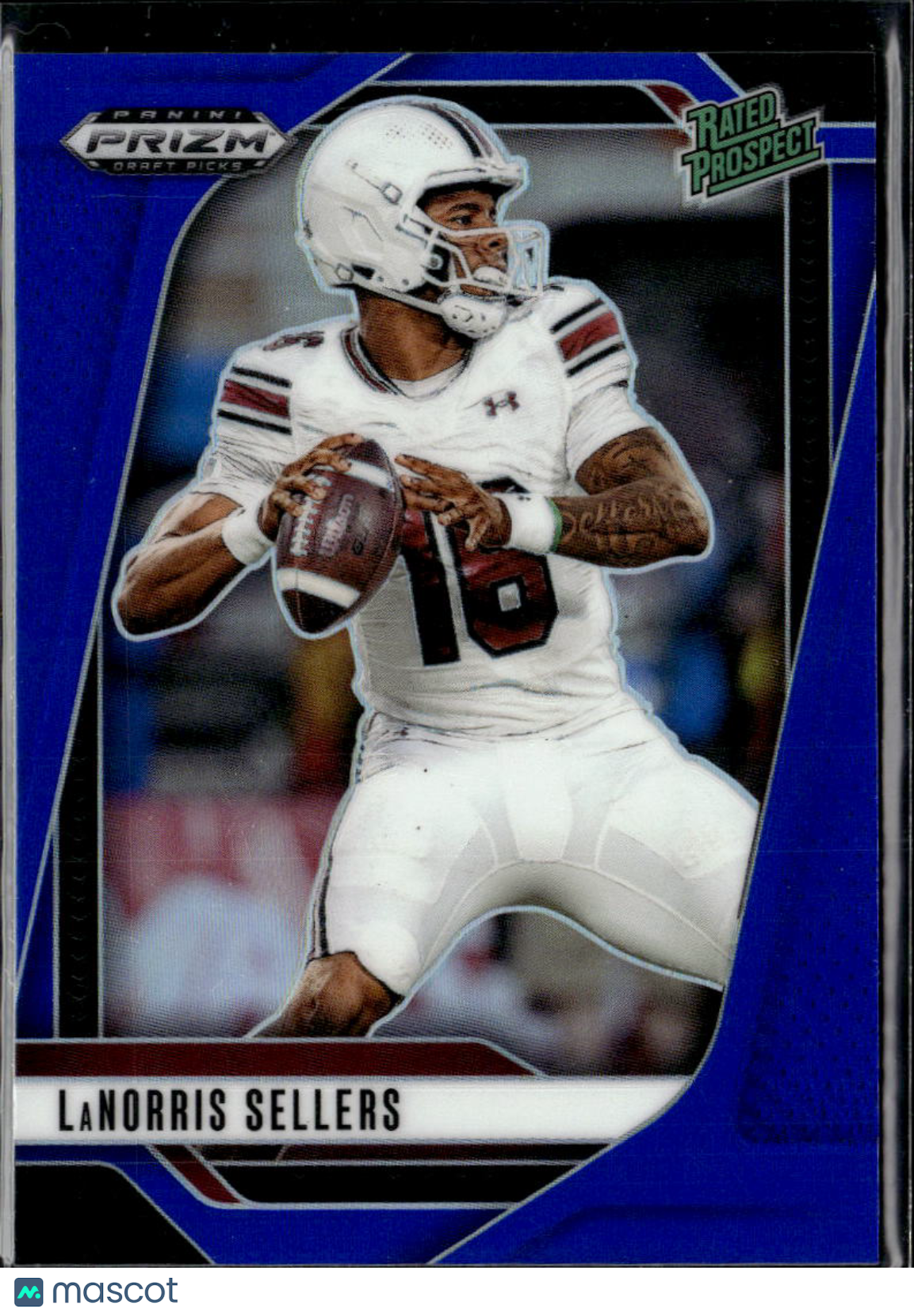 LaNorris Sellers 2025 Prizm Draft Picks Blue Prizm Rookie RC /249 South Carolina
