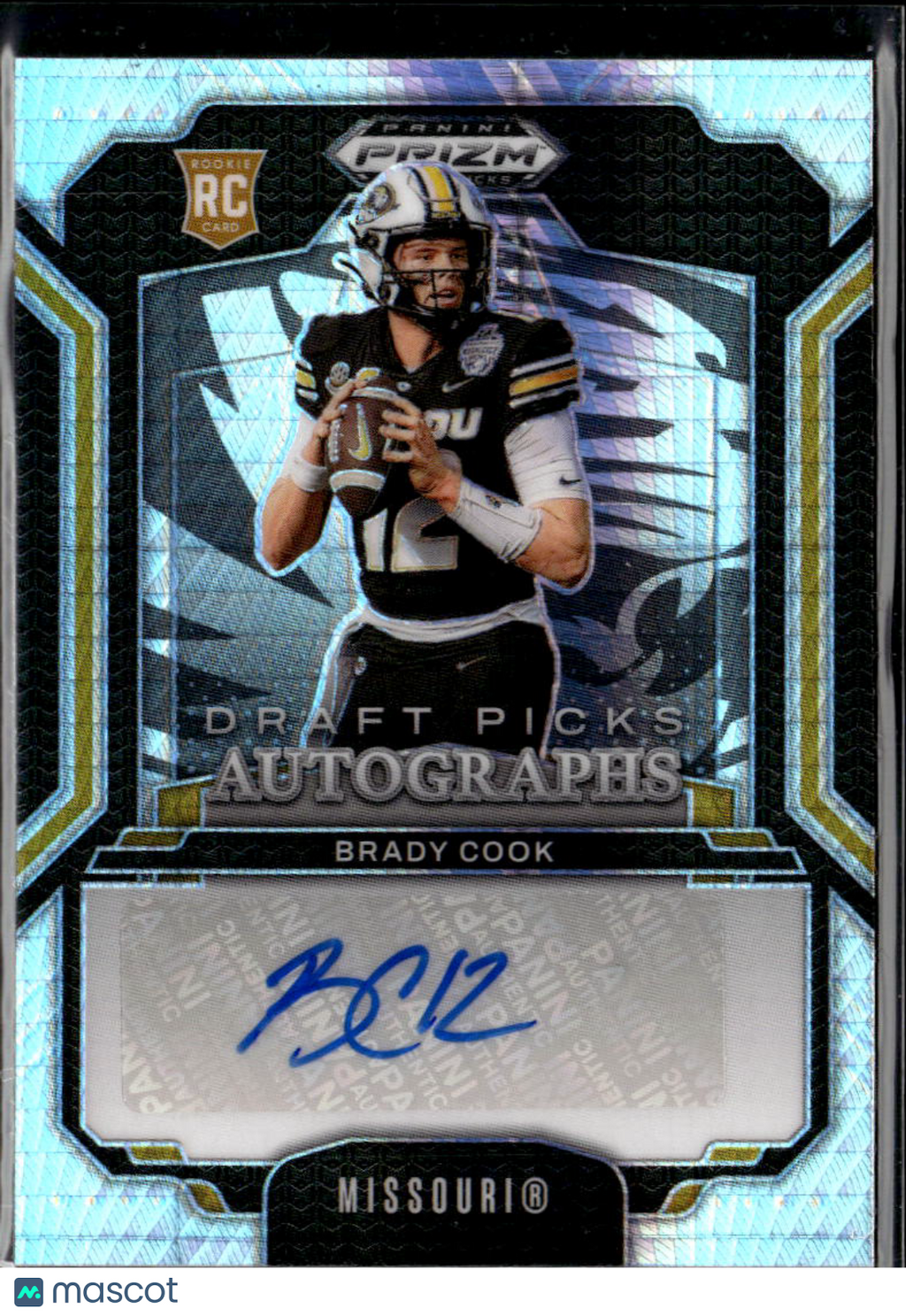 Brady Cook 2025 Panini Prizm Draft Picks RC Auto Missouri Tigers