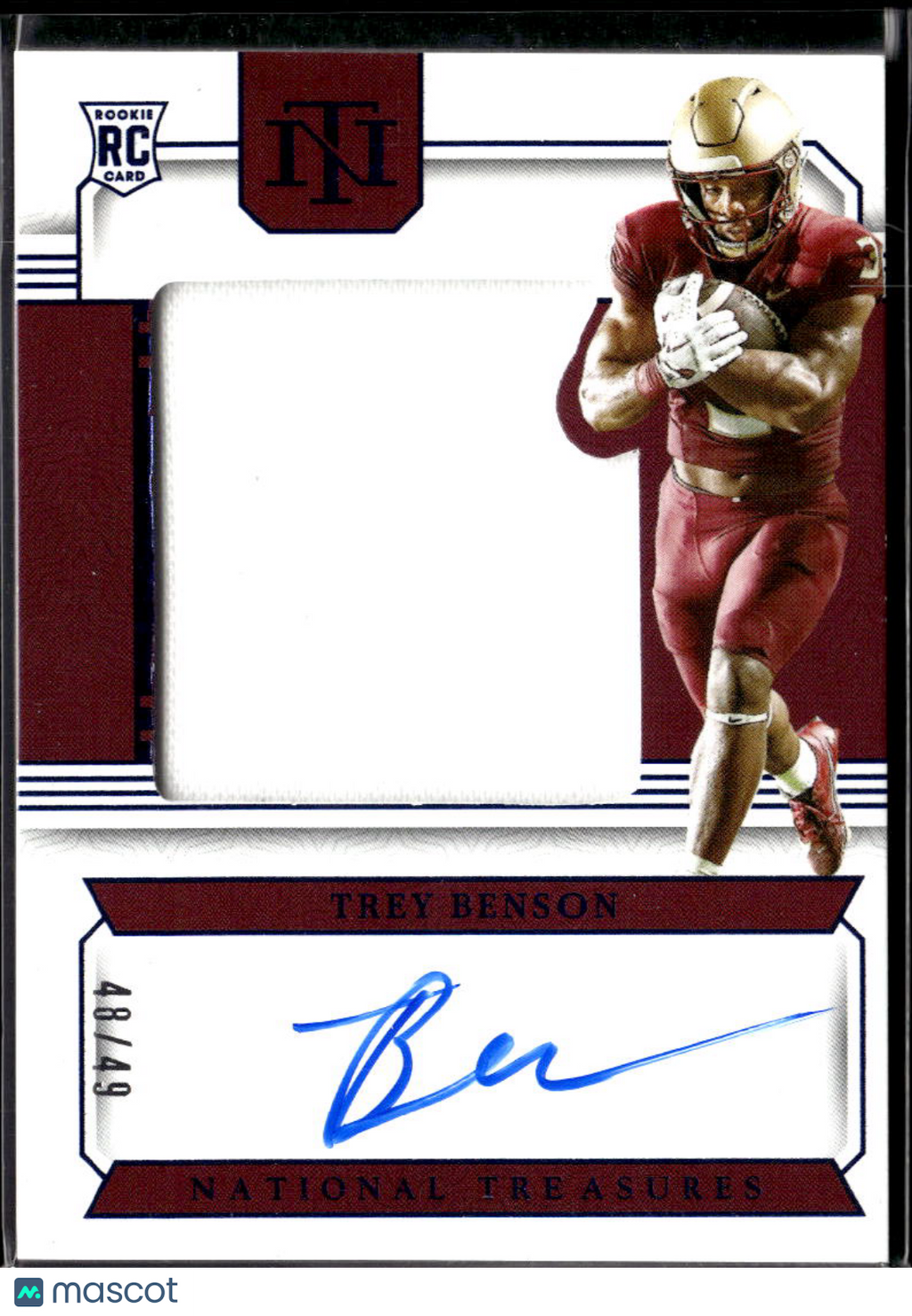 Trey Benson 2024 National Treasures Auto Autograph Patch RC 48/49 Florida State