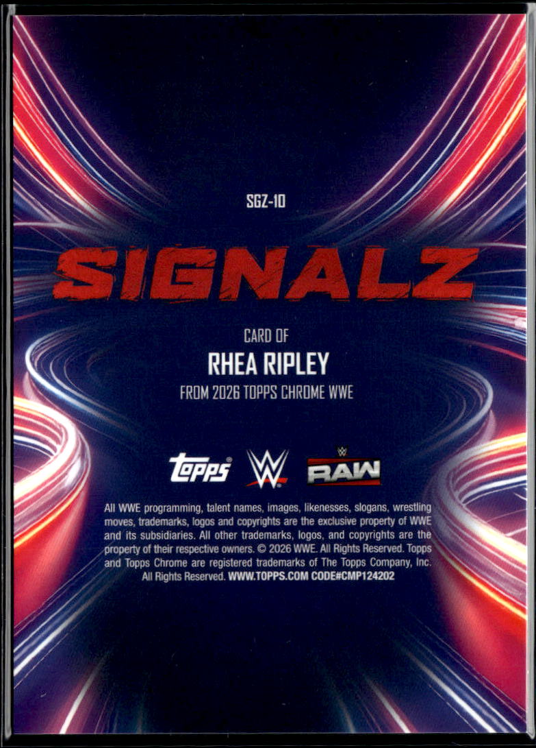 Rhea Ripley 2026 Topps Chrome WWE Signalz CASE HIT SSP Raw