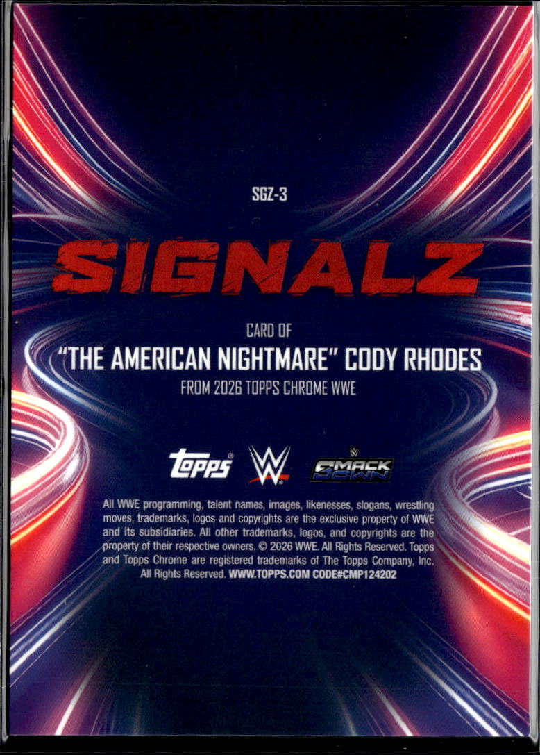 Cody Rhodes 2026 Topps Chrome WWE Signalz CASE HIT SSP WWE