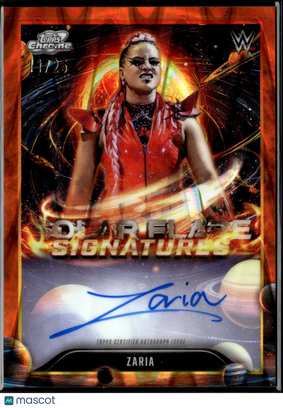 Zaria 2026 Topps Chrome Cosmic WWE Auto Autograph Orange 11/25 NXT