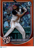 James Wood 2025 Bowman Chrome Orange Refractor Rookie 2/25 Washington Nationals