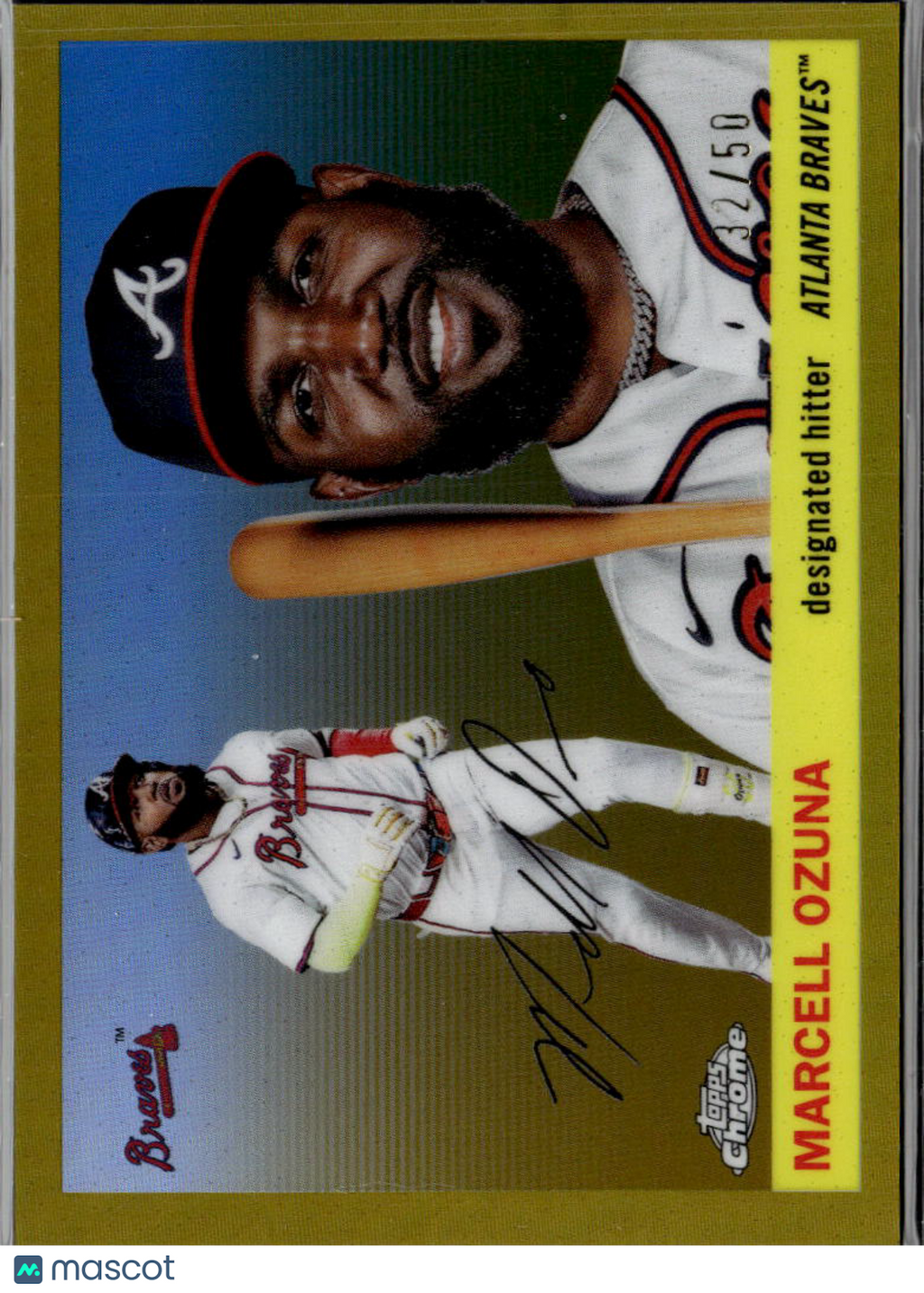 Marcell Ozuna 2025 Topps Chrome Platinum GOLD Refractor 32/50 Atlanta Braves