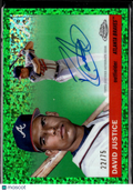 David Justice 2025 Topps Chrome Platinum Auto Autograph Green /75 Atlanta Braves