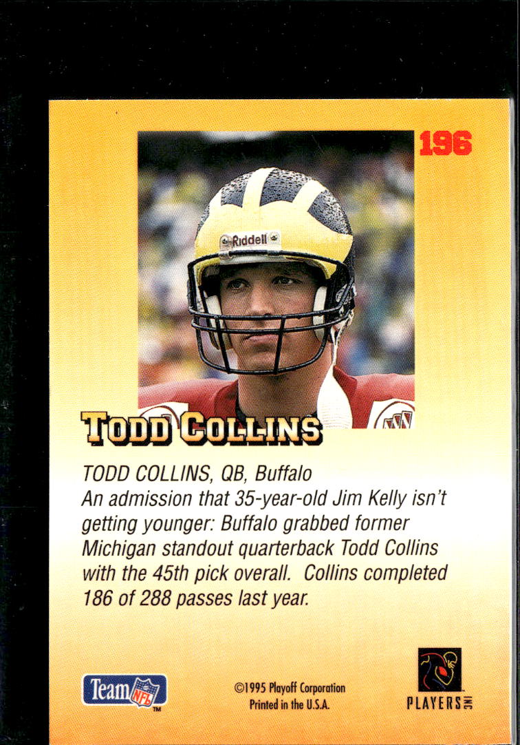 Todd Collins 1995 Playoff Prime Mini Buffalo Bills Michigan