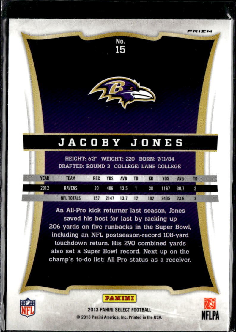 Jacoby Jones 2013 Panini Select Prizm Baltimore Ravens
