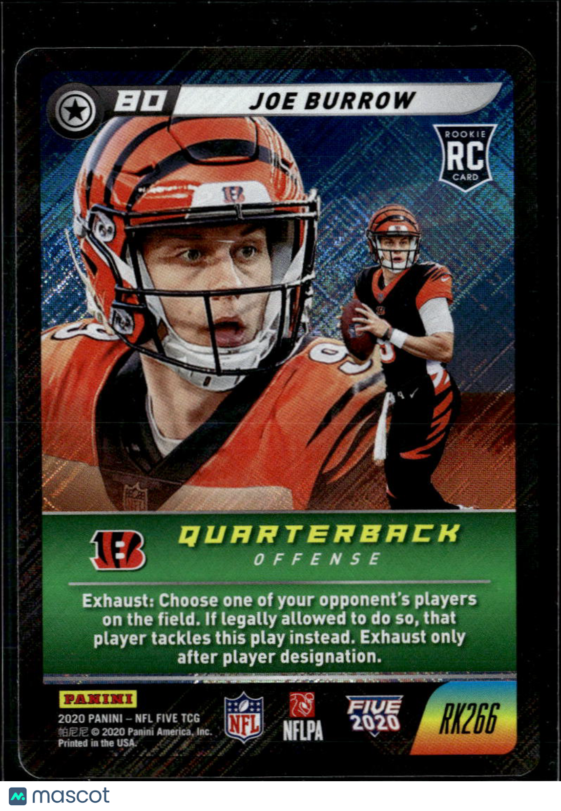 Joe Burrow 2020 Panini NFL Five Holo Foil Rookie RC Cincinnati Bengals