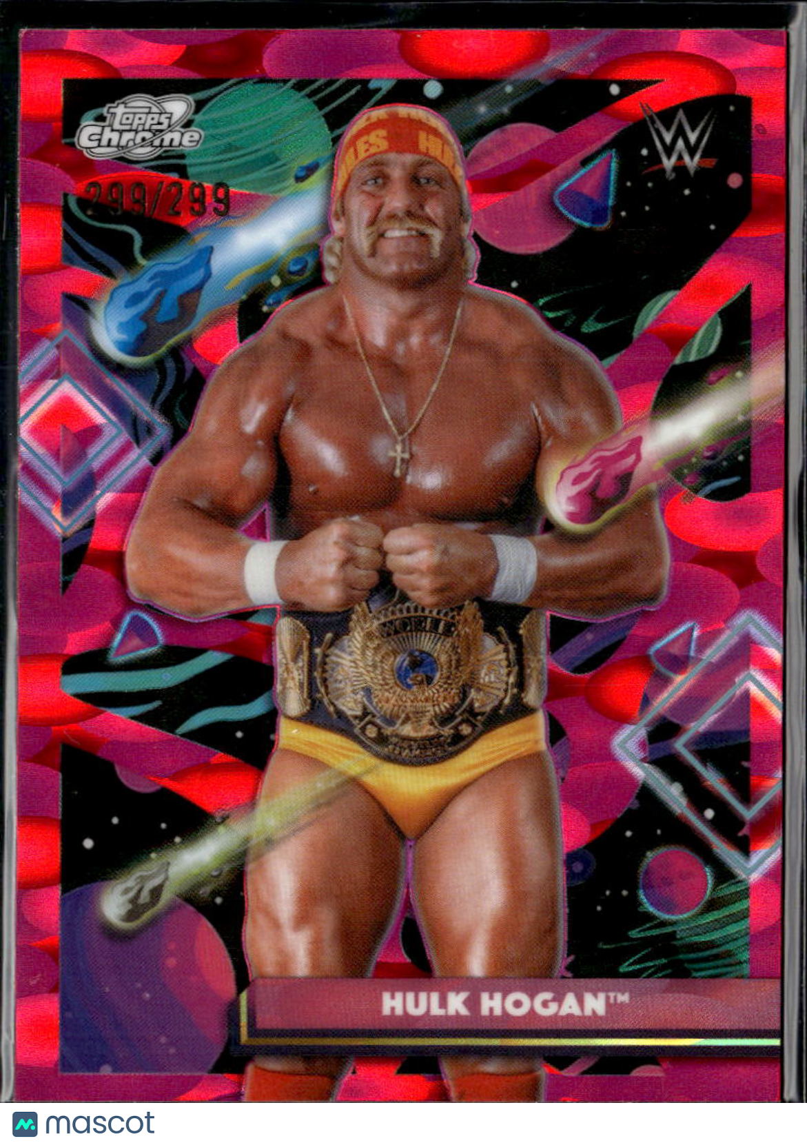 Hulk Hogan 2026 Topps Chrome Cosmic WWE Pink Refractor 299/299