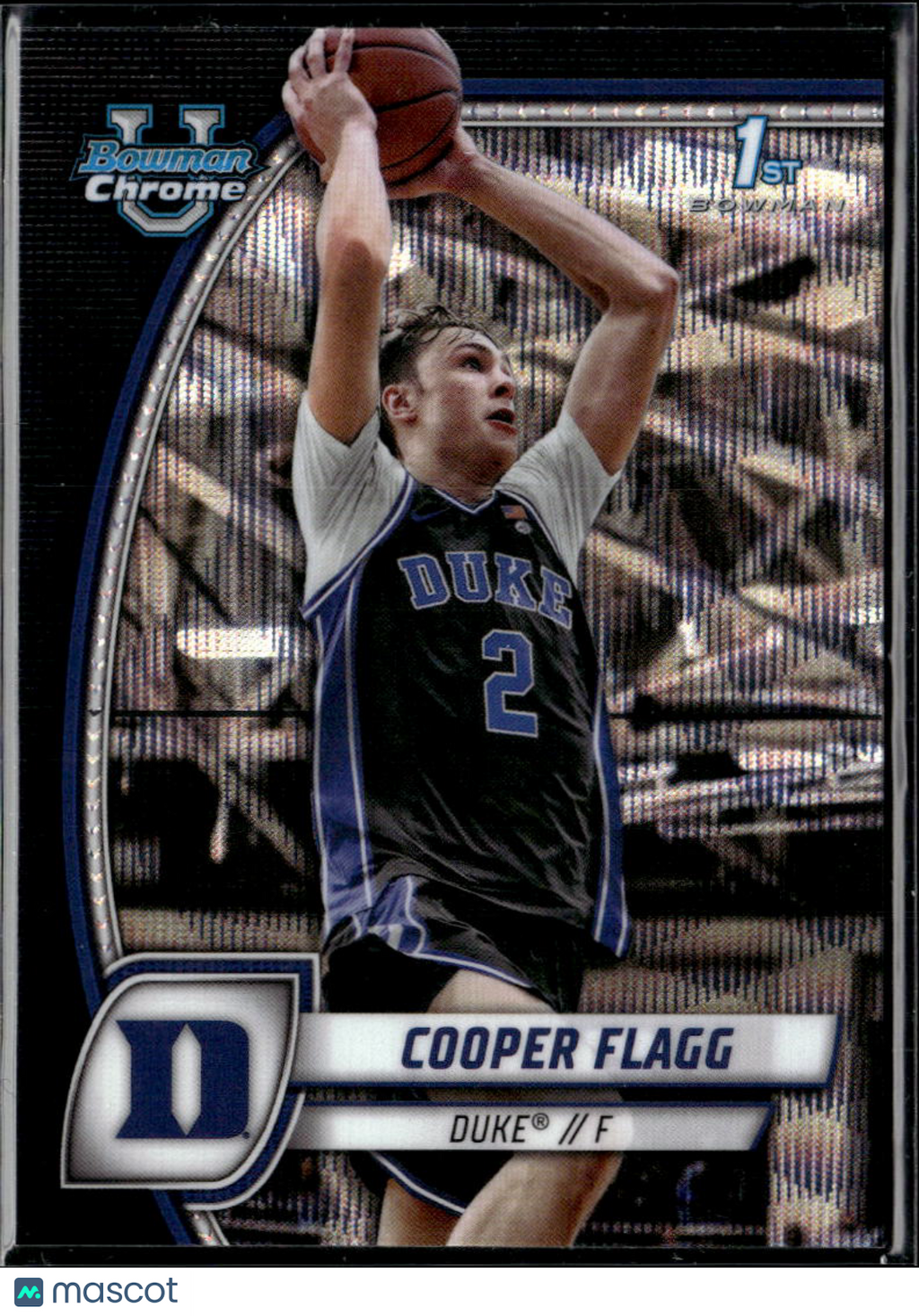 Cooper Flagg 2024 Bowman Chrome 1st Black Wave Refractor Rookie RC Duke #16