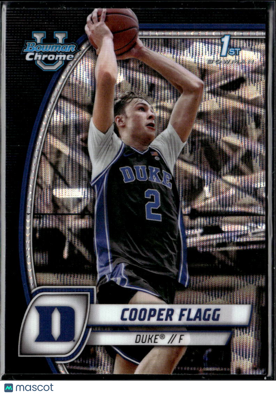 Cooper Flagg 2024 Bowman Chrome 1st Black Wave Refractor Rookie RC Duke #16