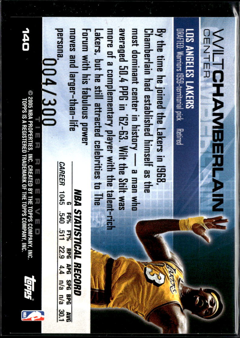 Wilt Chamberlain 2005 Topps Luxury Box 4/300 #140 Los Angeles Lakers