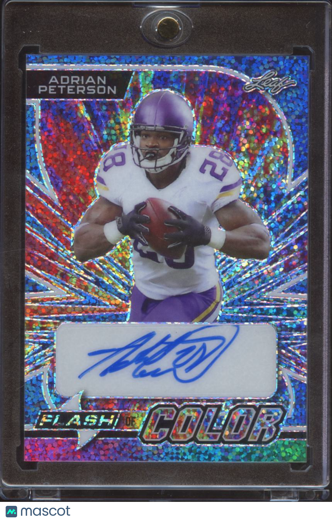 Adrian Peterson 2023 Leaf Flash of Color Auto Autograph 5/8 Minnesota Vikings