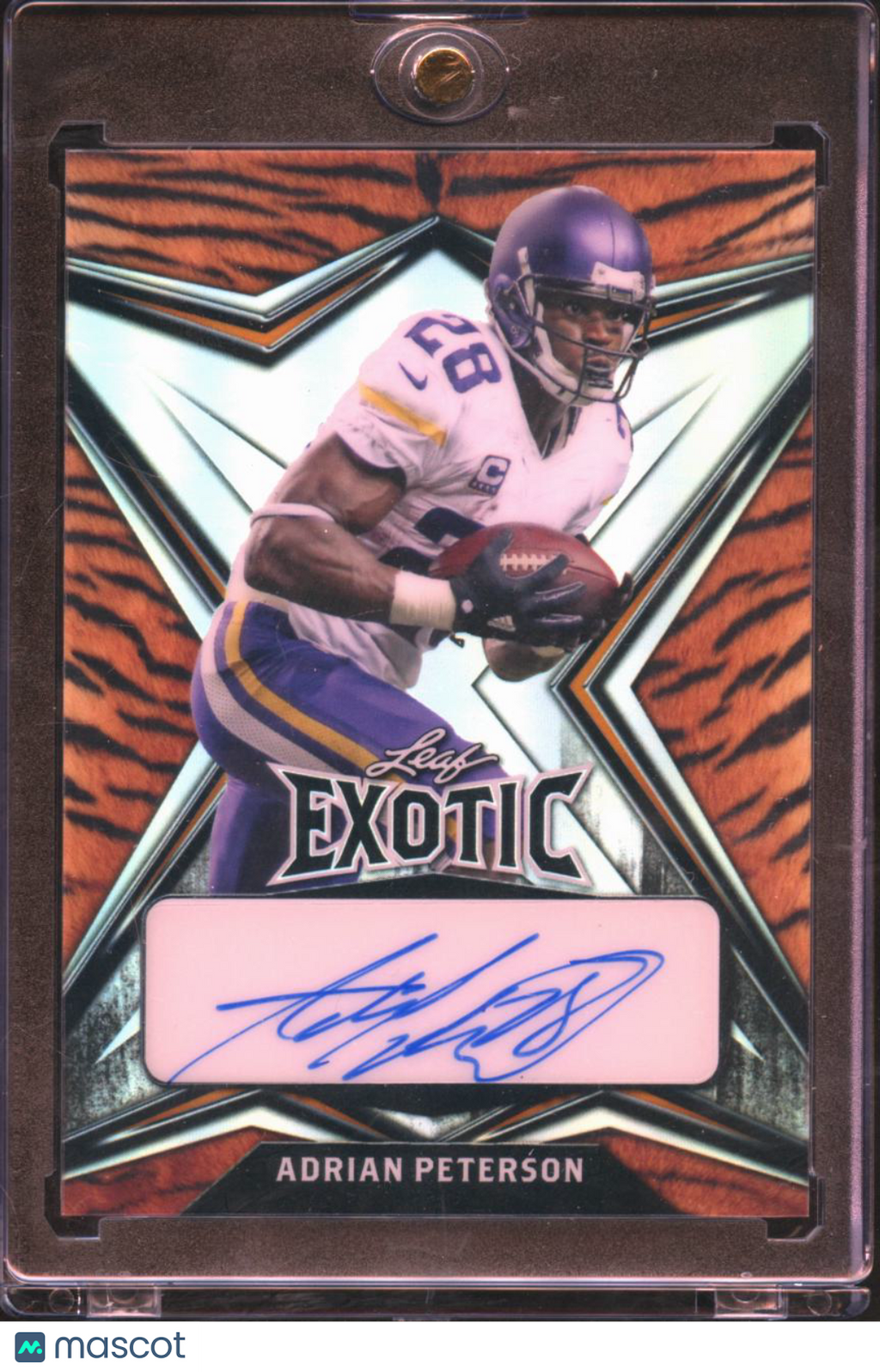 Adrian Peterson 2022 Leaf Exotic Auto Autograph Tiger 10/10 Minnesota Vikings