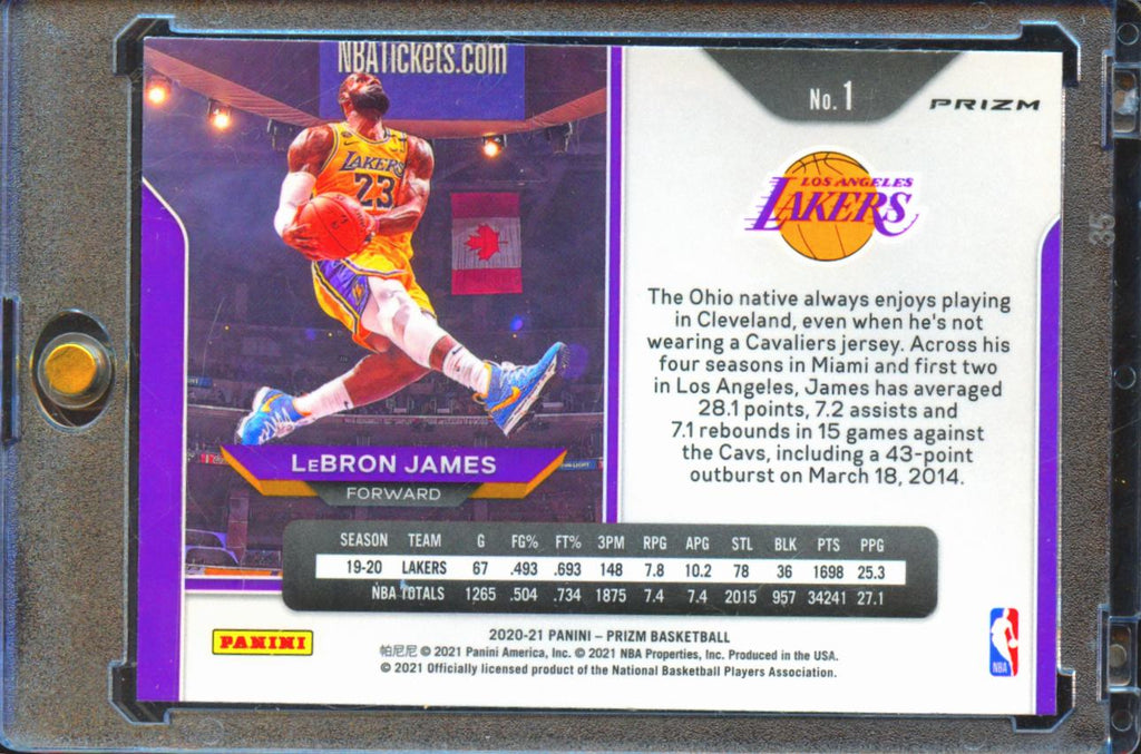 LeBron James 2020-21 Prizm Red White & Blue Prizm Kobe Tribute #1 Lakers
