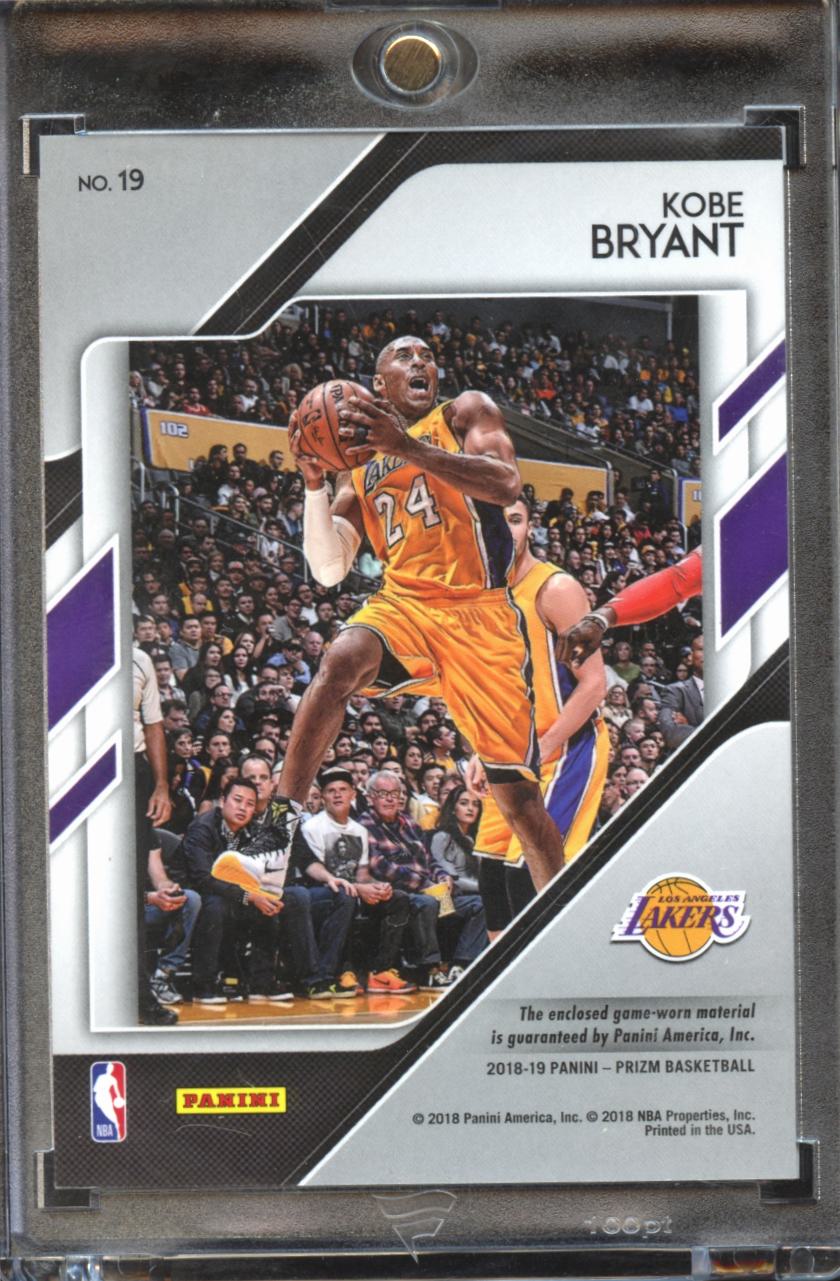 Kobe Bryant 2018-19 Prizm Game Worn Jersey Patch Los Angeles Lakers