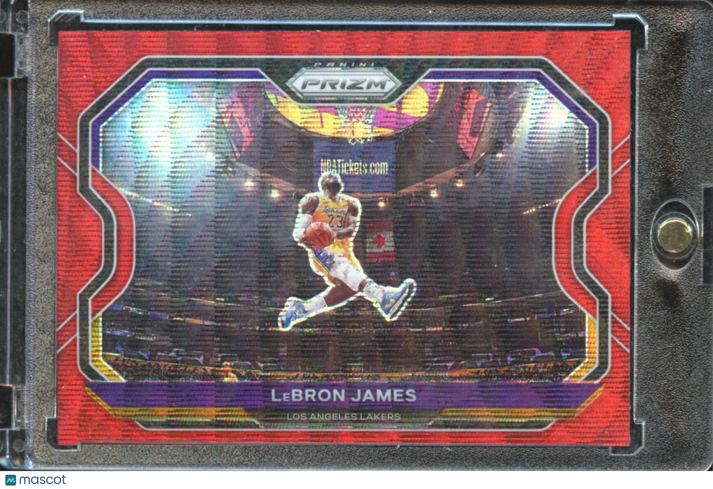 LeBron James 2020-21 Prizm Ruby Wave Kobe Tribute #1 Los Angeles Lakers