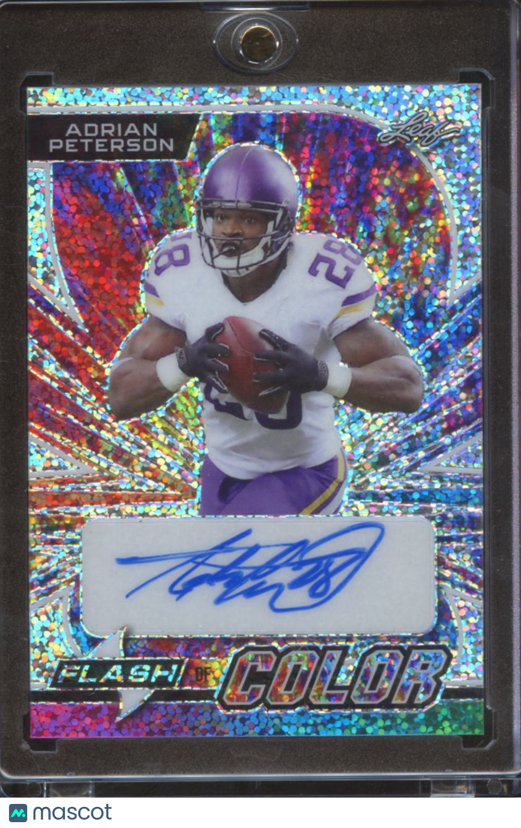 Adrian Peterson 2023 Leaf Flash of Color Auto Autograph 7/10 Minnesota Vikings